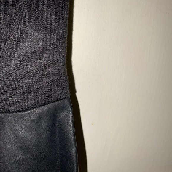 Nordstrom Black Peplum Tank Top w/ Leather Bottom - Picture 2 of 4
